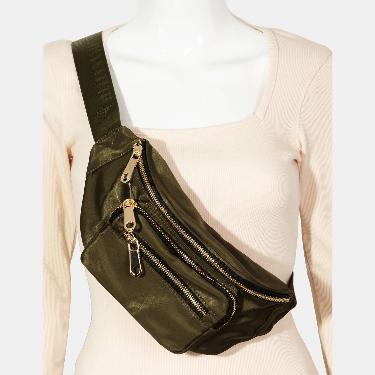 Triple Pocket Nylon Fanny Pack