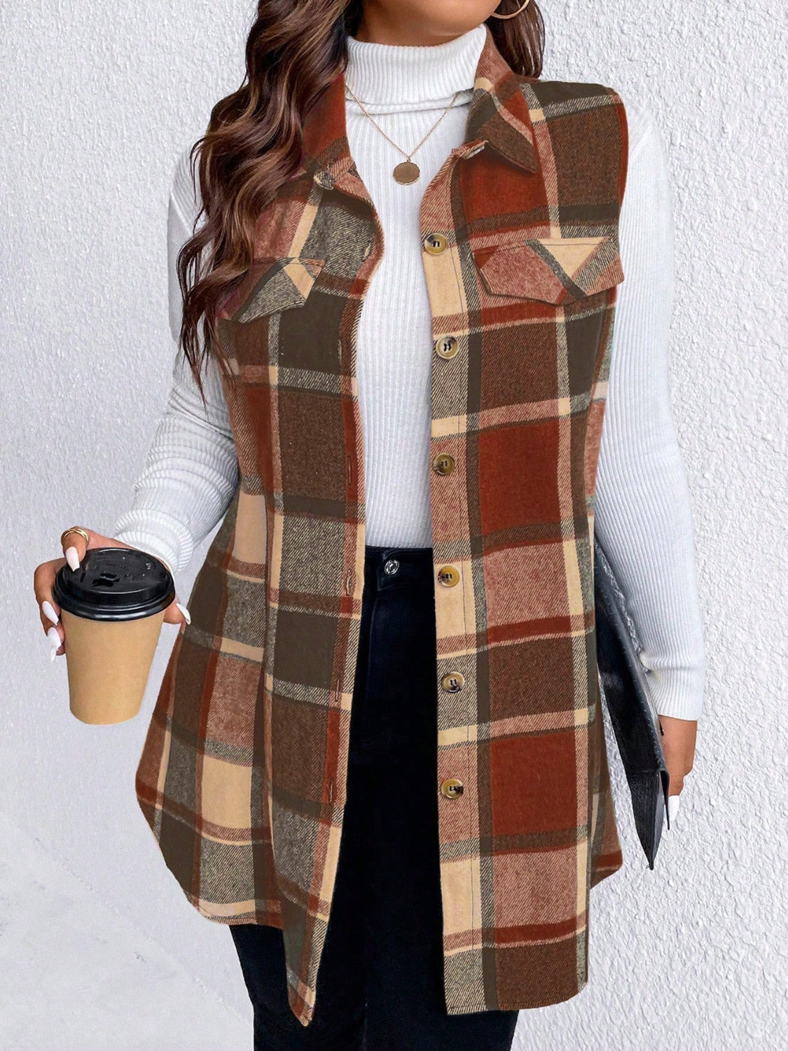 Plus Size Vest Coat