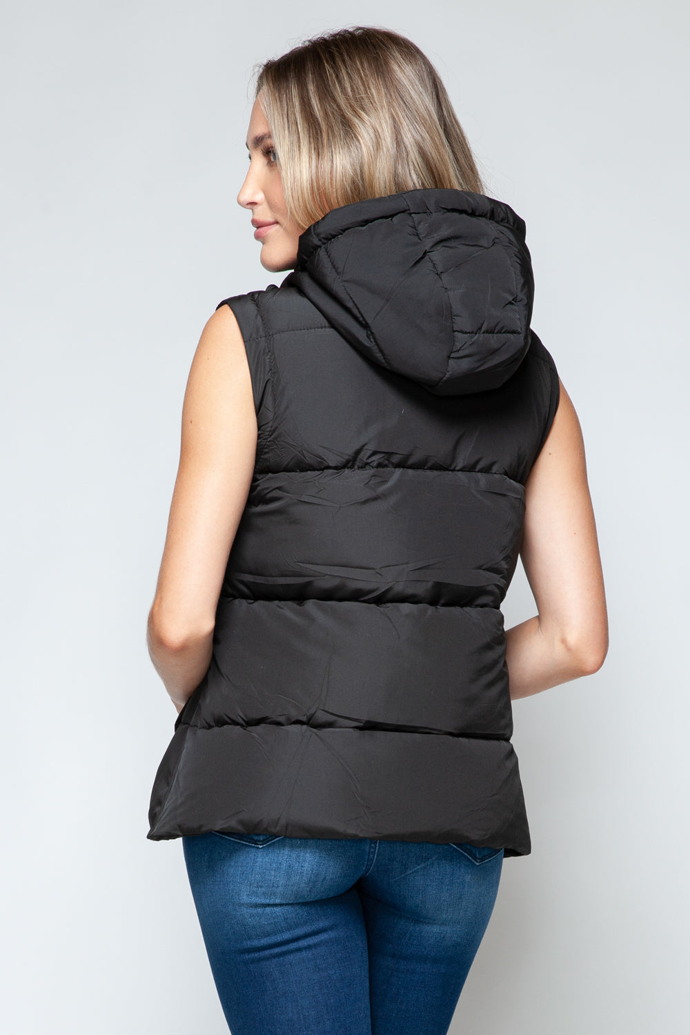 Snap and Zip Hooded Vest