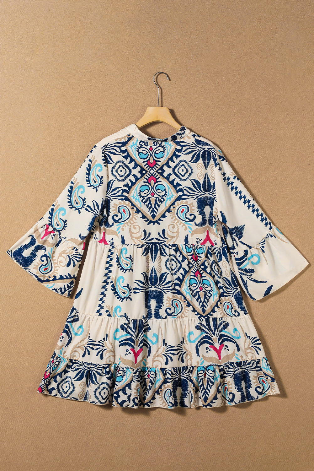 Beige Tribal Print Dress