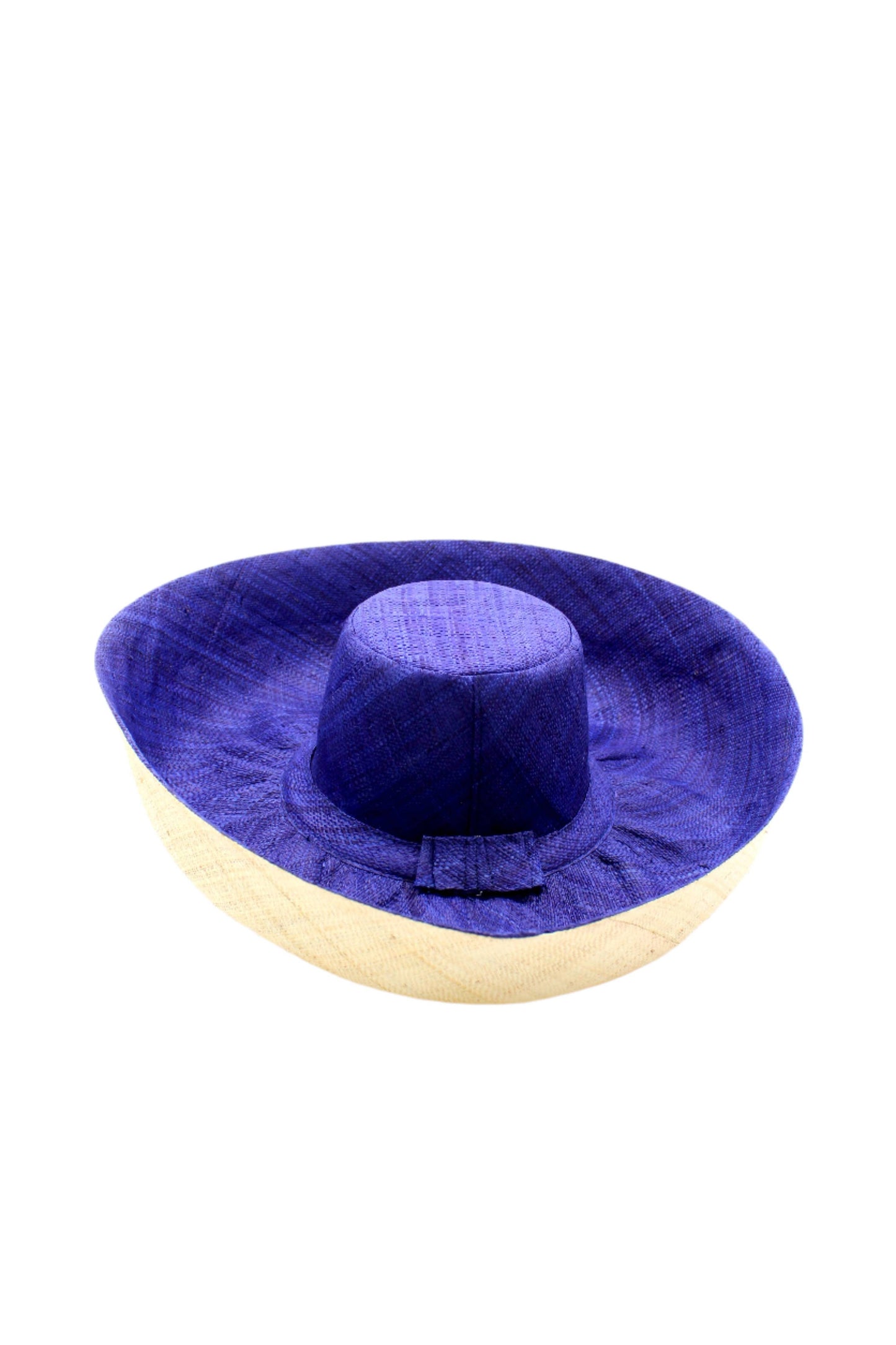 5" & 7" Wide Brim Two Tone Packable Straw Sun Hats