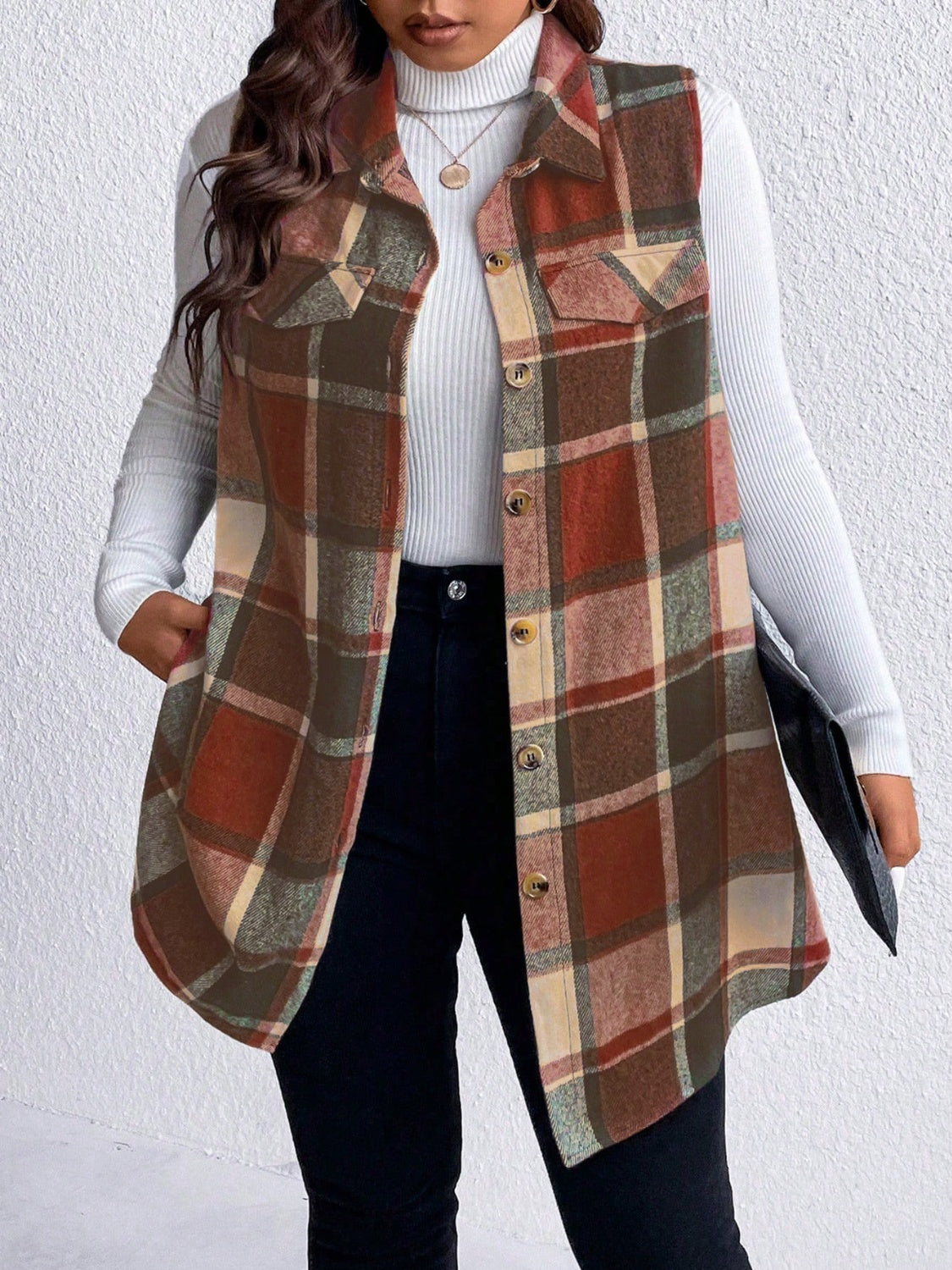 Plus Size Vest Coat