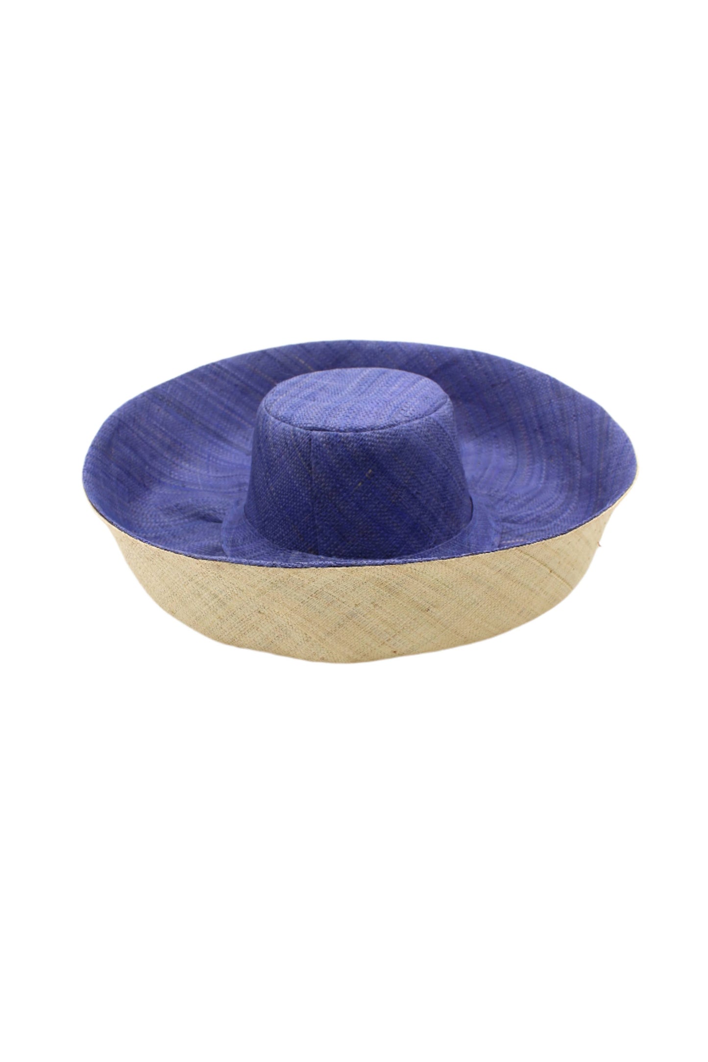 5" & 7" Wide Brim Two Tone Packable Straw Sun Hats