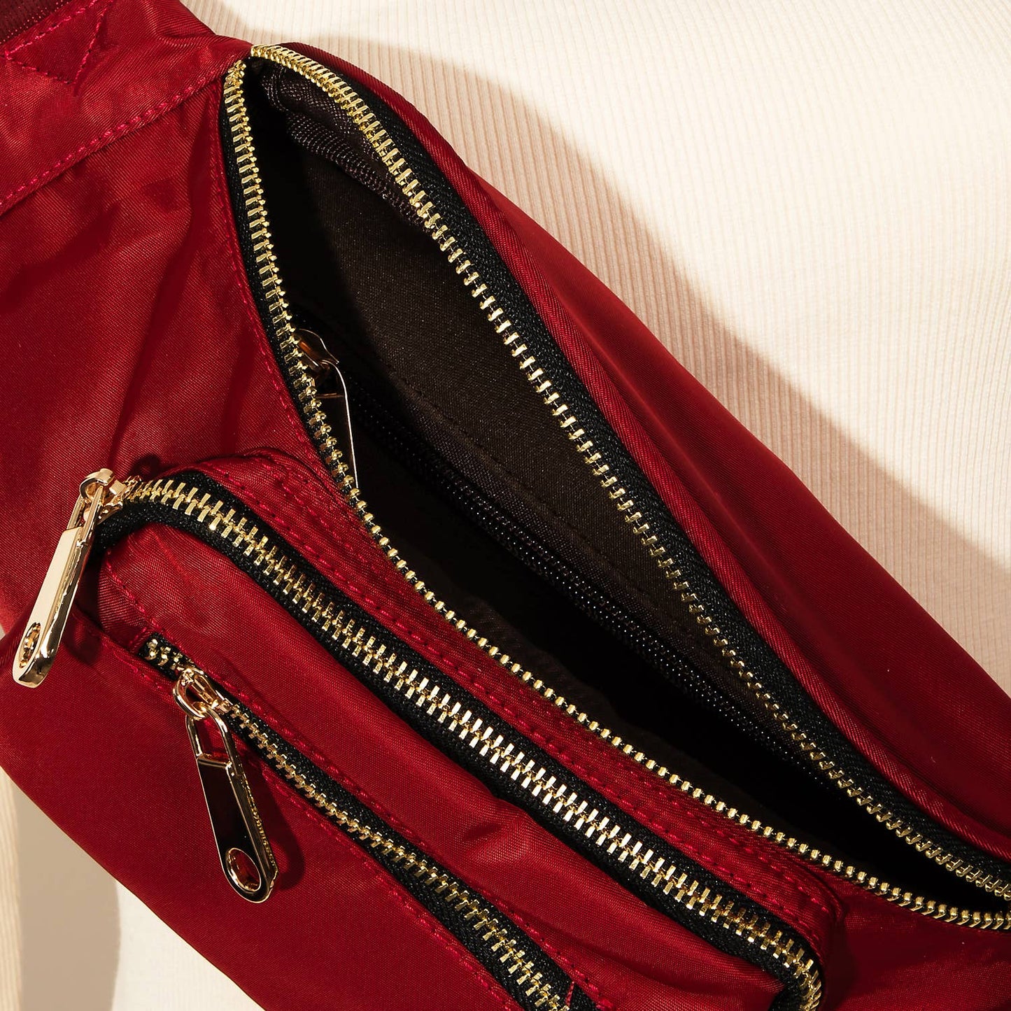 Triple Pocket Nylon Fanny Pack