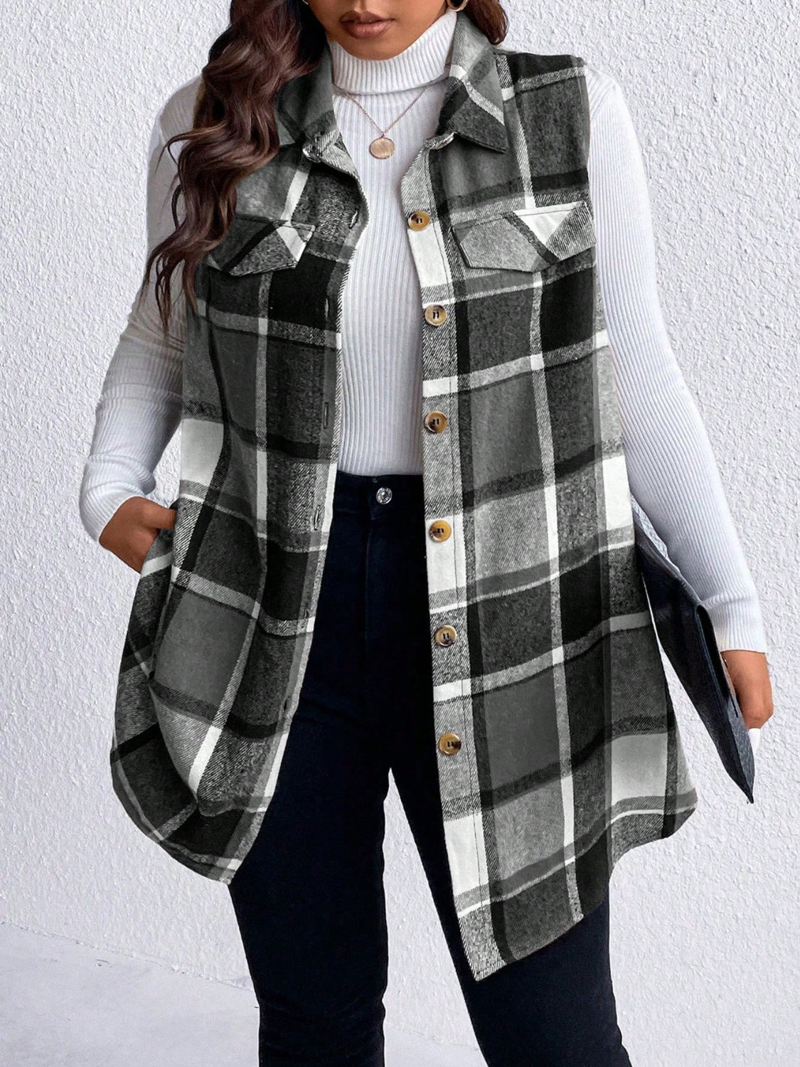 Plus Size Vest Coat