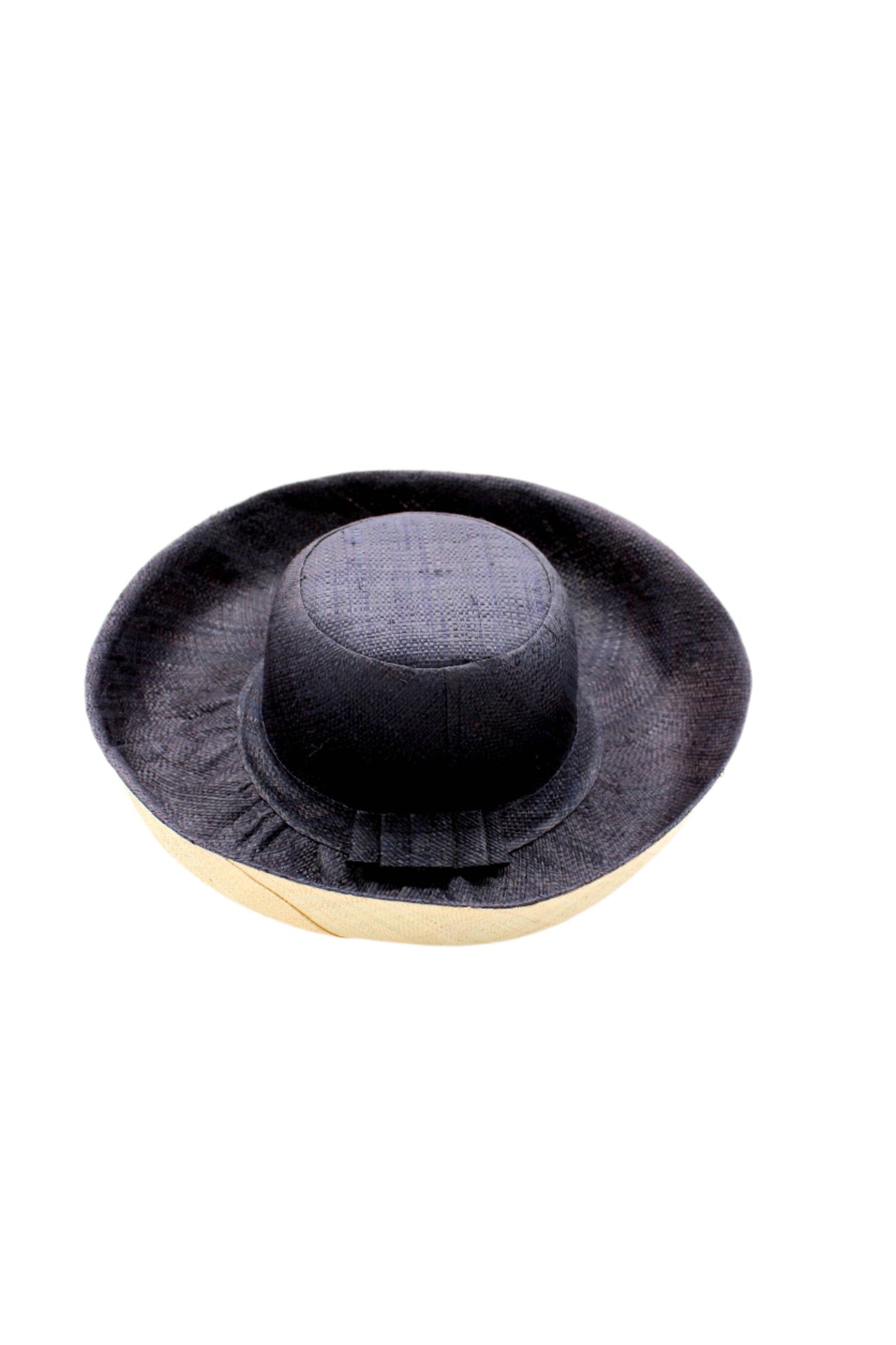 5" & 7" Wide Brim Two Tone Packable Straw Sun Hats