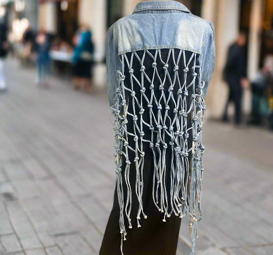 Bella Macrame Denim Jacket