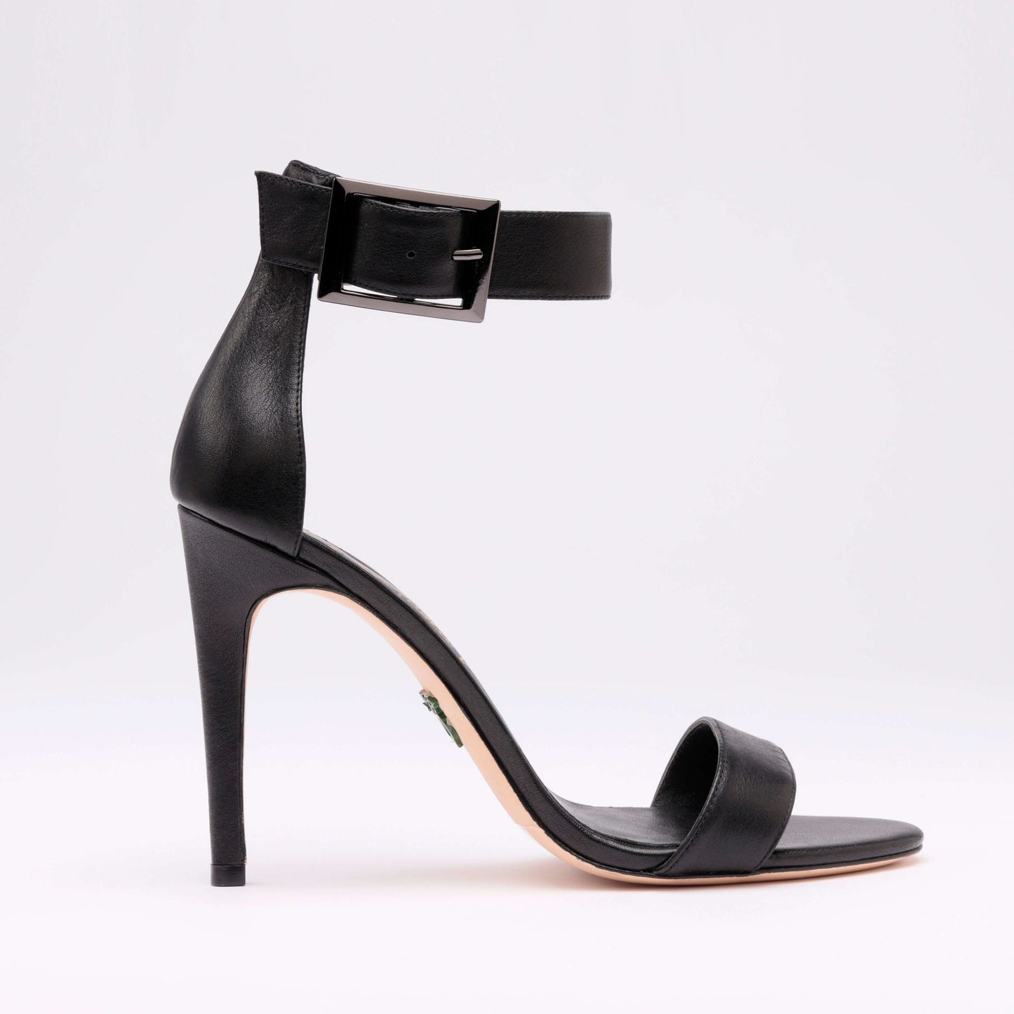 Michaela V Chapman Black Leather Heels