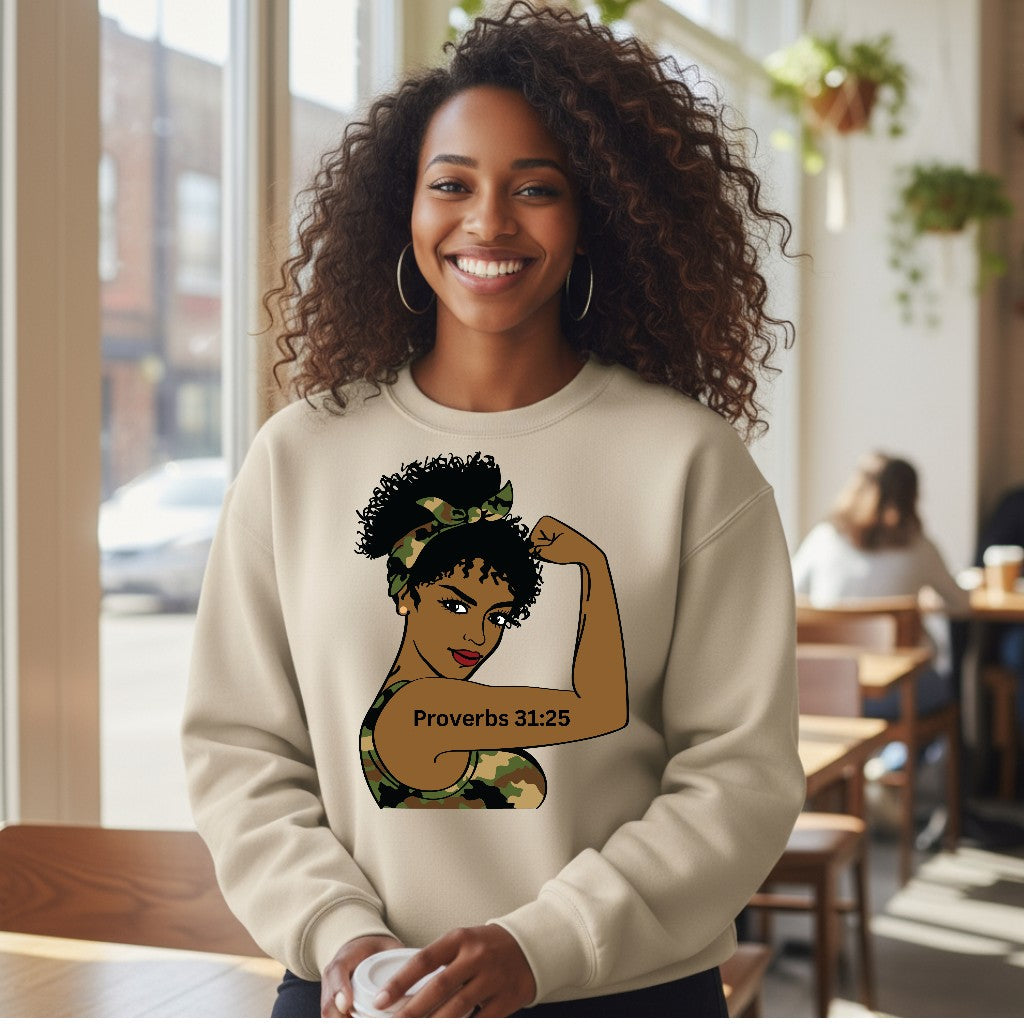 Proverbs 31:25 Crewneck Sweatshirt