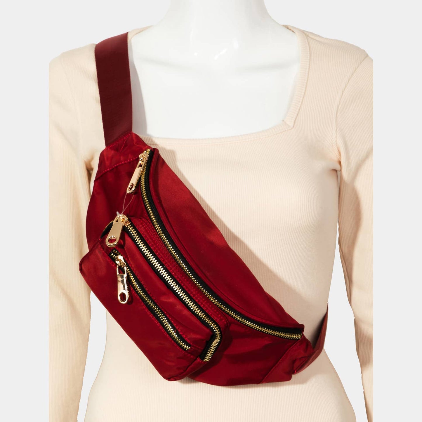 Triple Pocket Nylon Fanny Pack