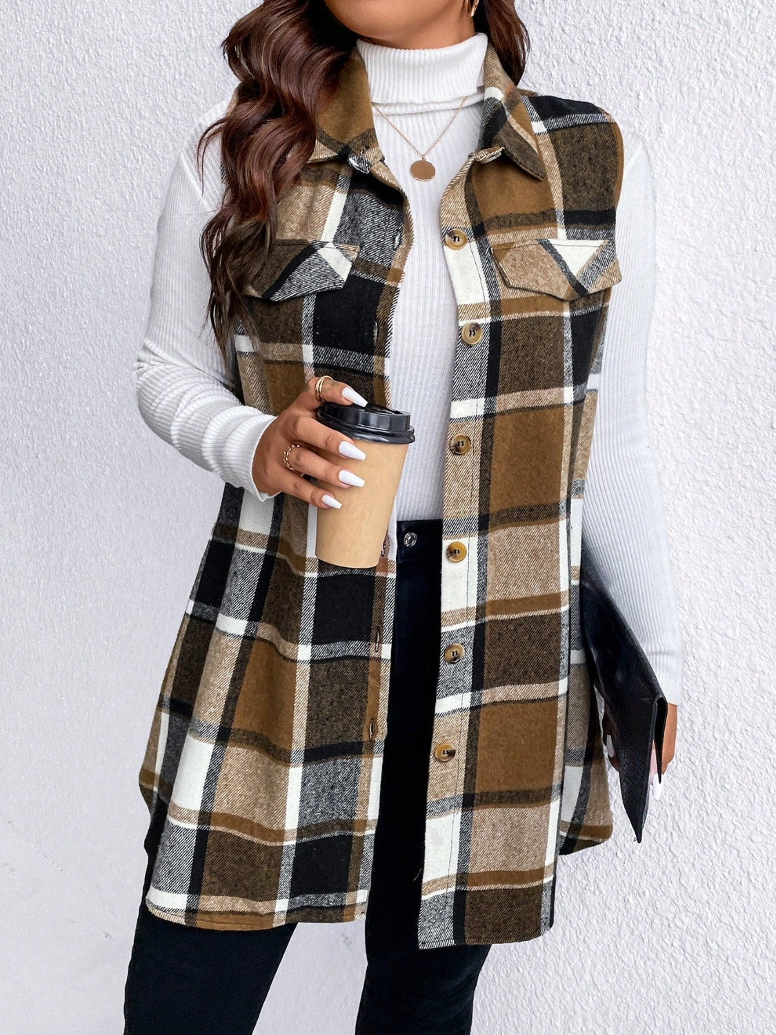 Plus Size Vest Coat