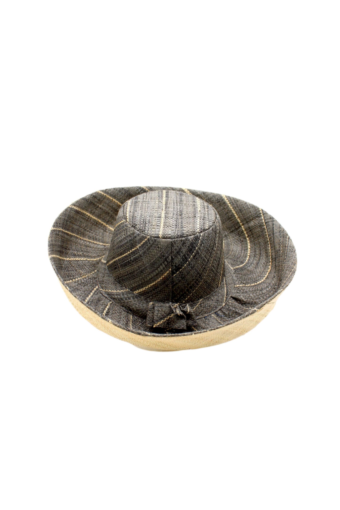 5" & 7" Wide Brim Two Tone Packable Straw Sun Hats