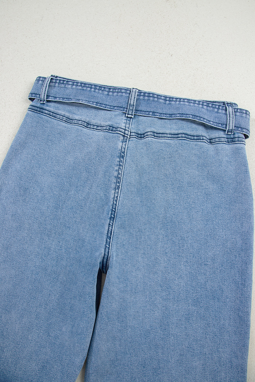 Vintage Washed Wide Leg Jeans with belt