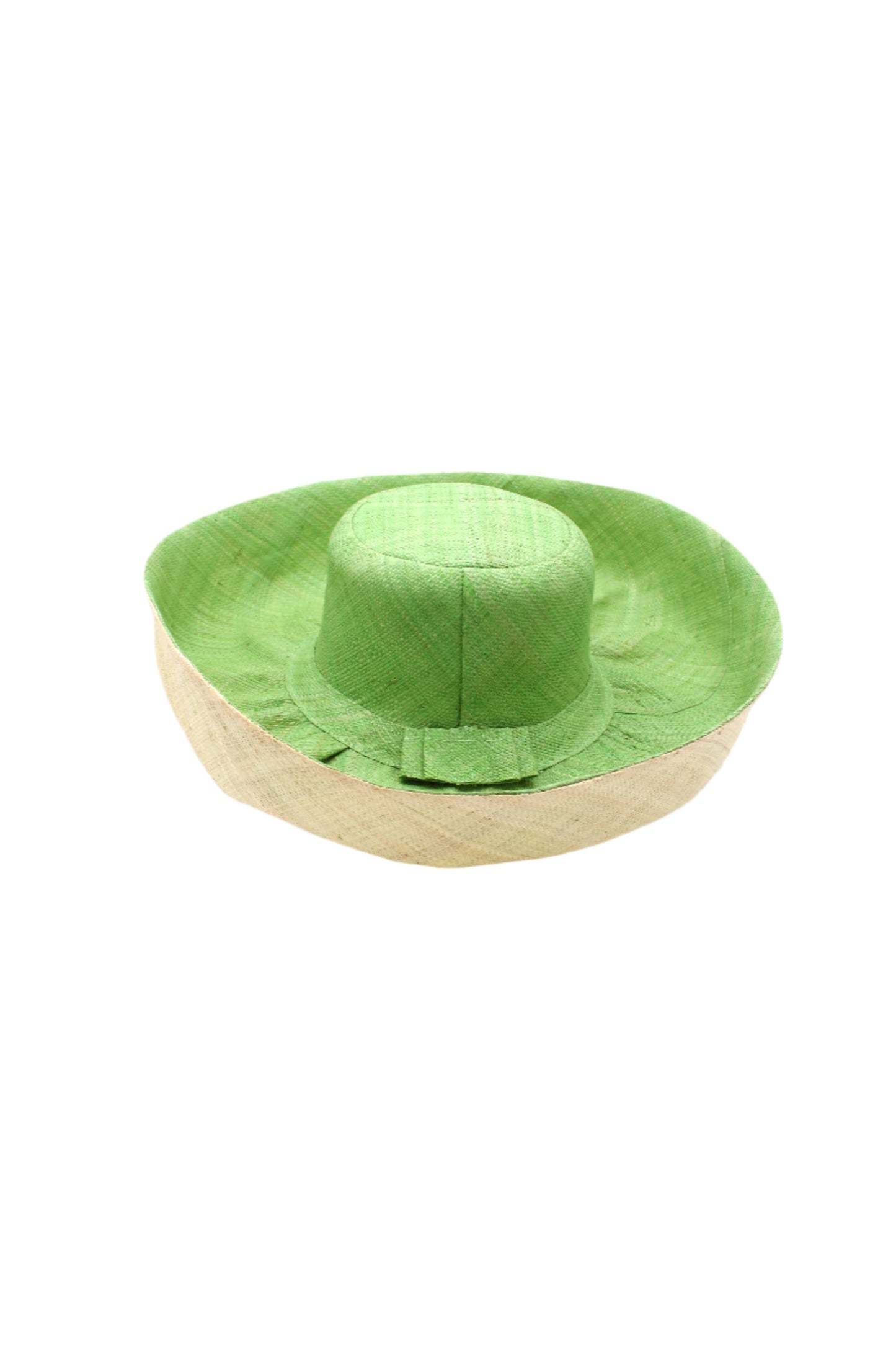 5" & 7" Wide Brim Two Tone Packable Straw Sun Hats