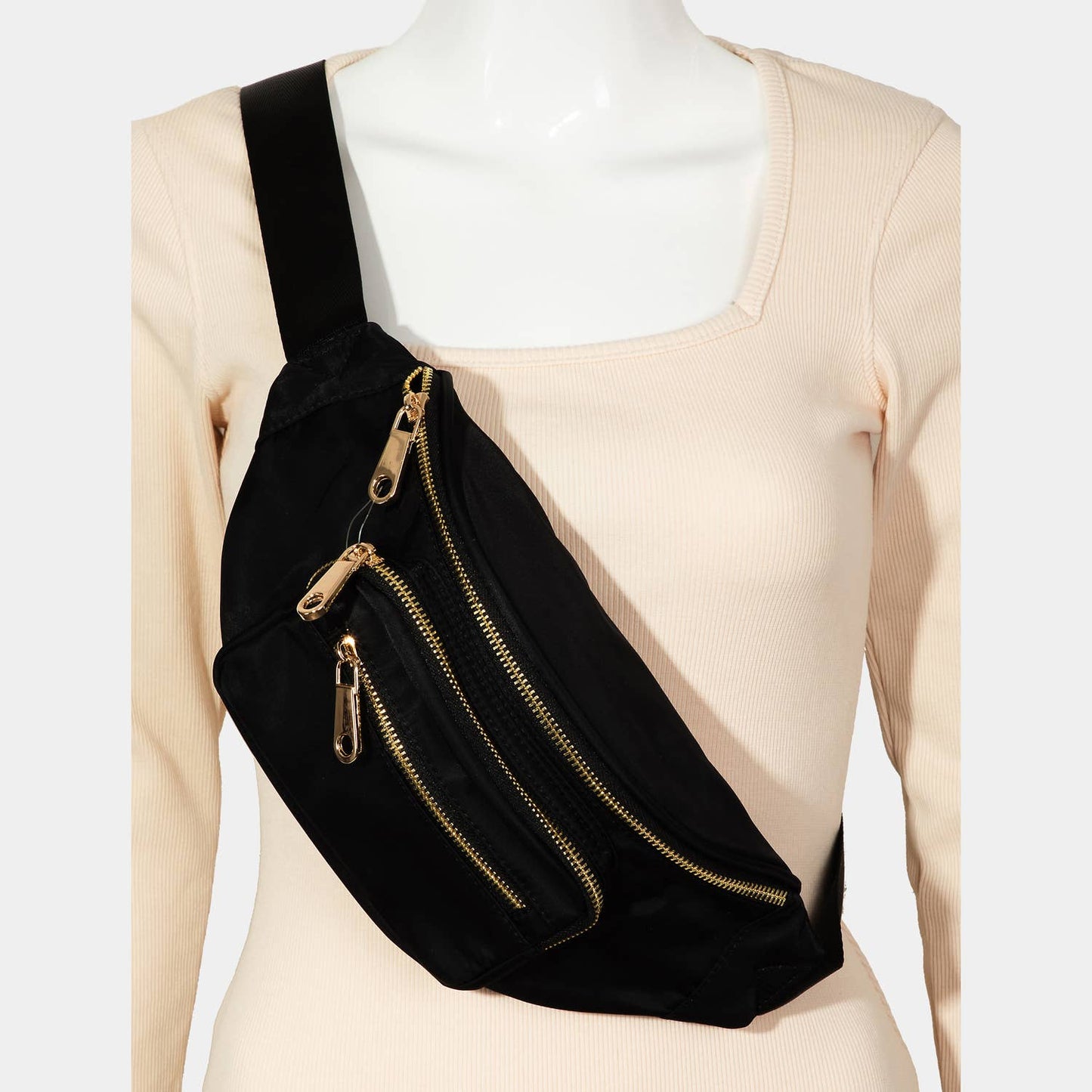 Triple Pocket Nylon Fanny Pack