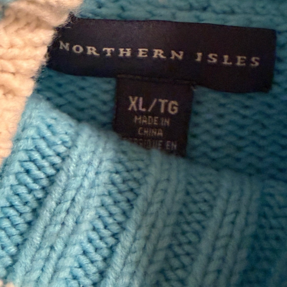 Preloved Northern Isles Chunky Knit Mock Neck Snowflake Sweater Size XL