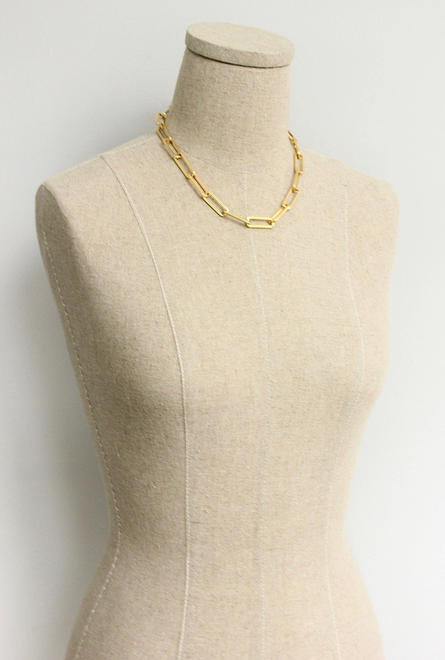 Gold Paperclip Chain Necklace