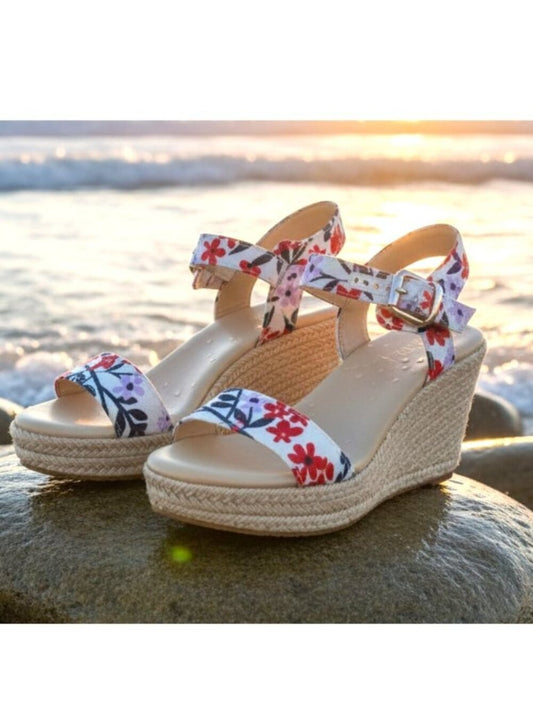 NIB Naturalizer Stella Floral Wedge Sandals