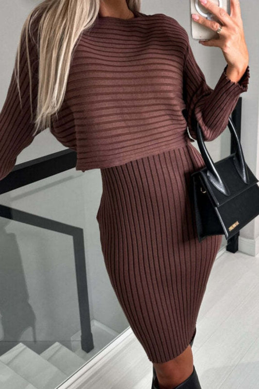 Ribbed Cami Dress Sweater Set