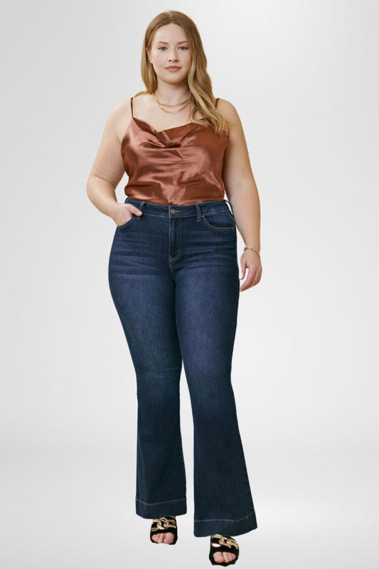 Plus High Rise Flare Jeans