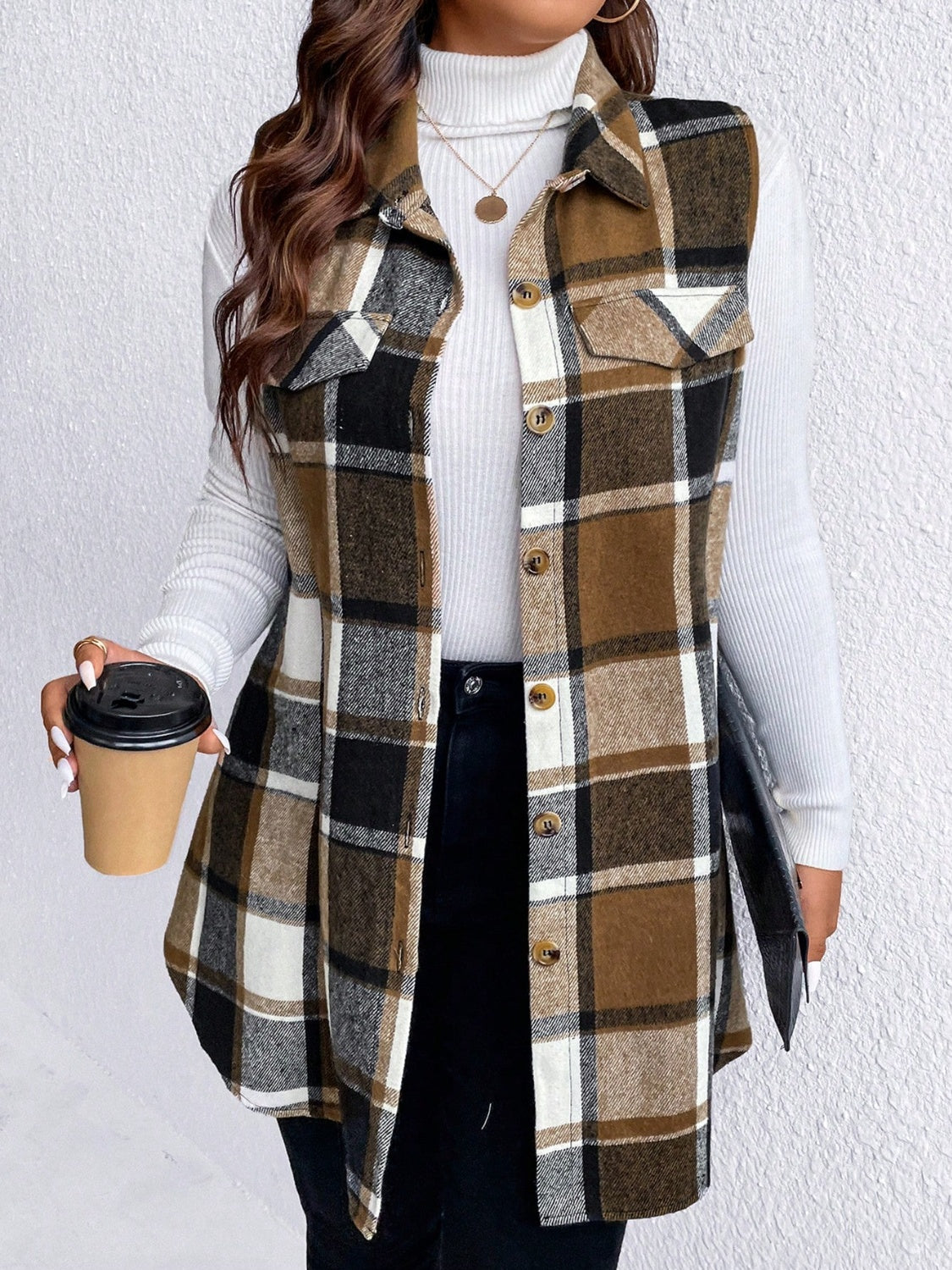 Plus Size Vest Coat