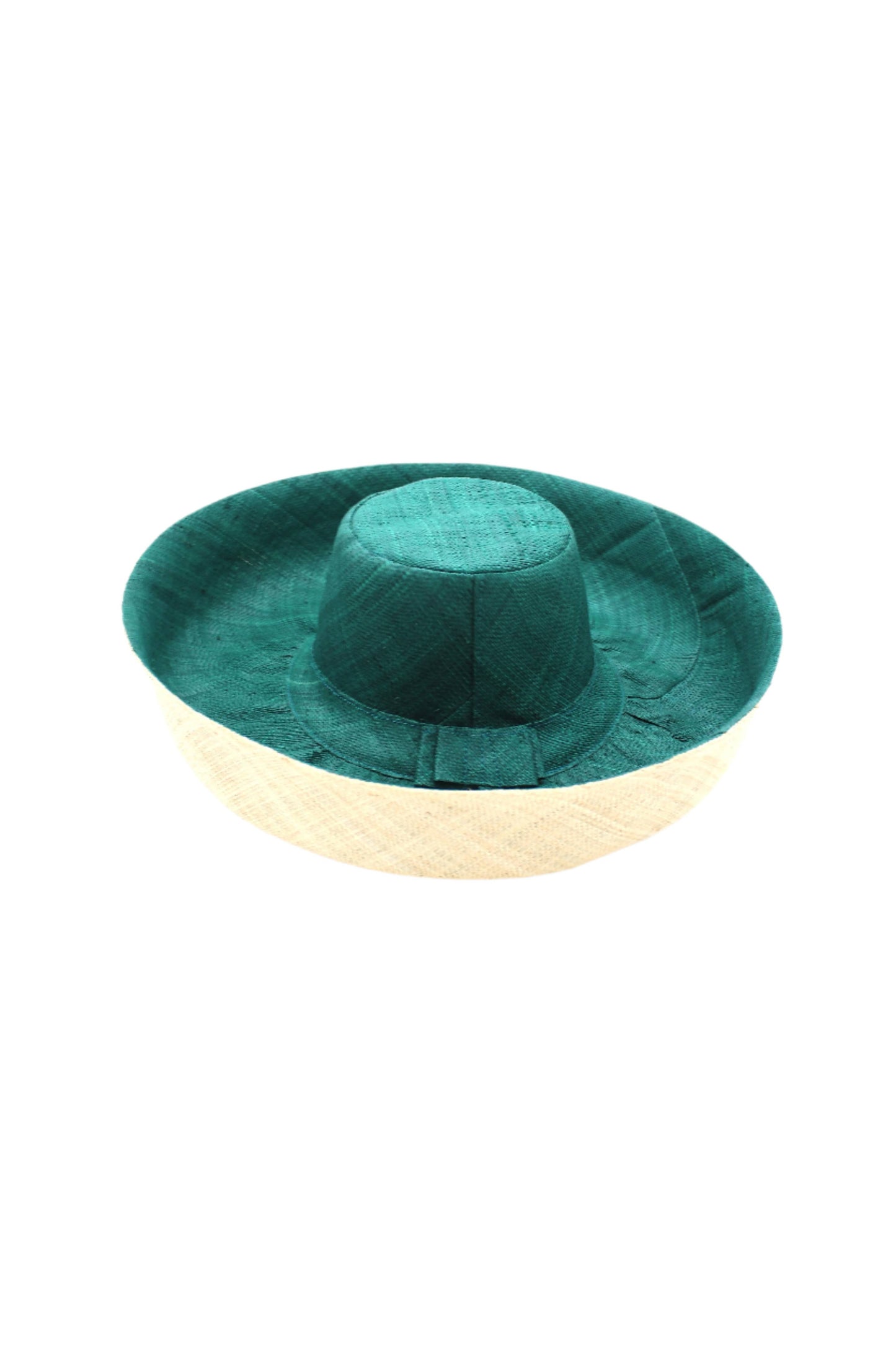 5" & 7" Wide Brim Two Tone Packable Straw Sun Hats