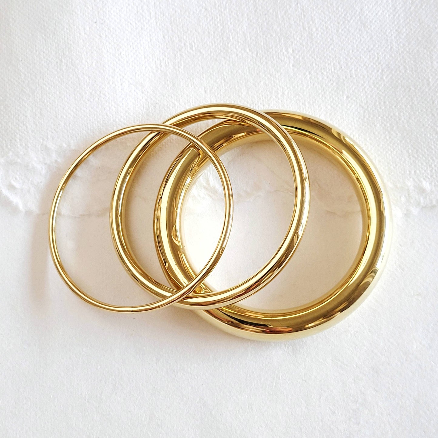 Brass simple Simplicity Bangle bracelet Set