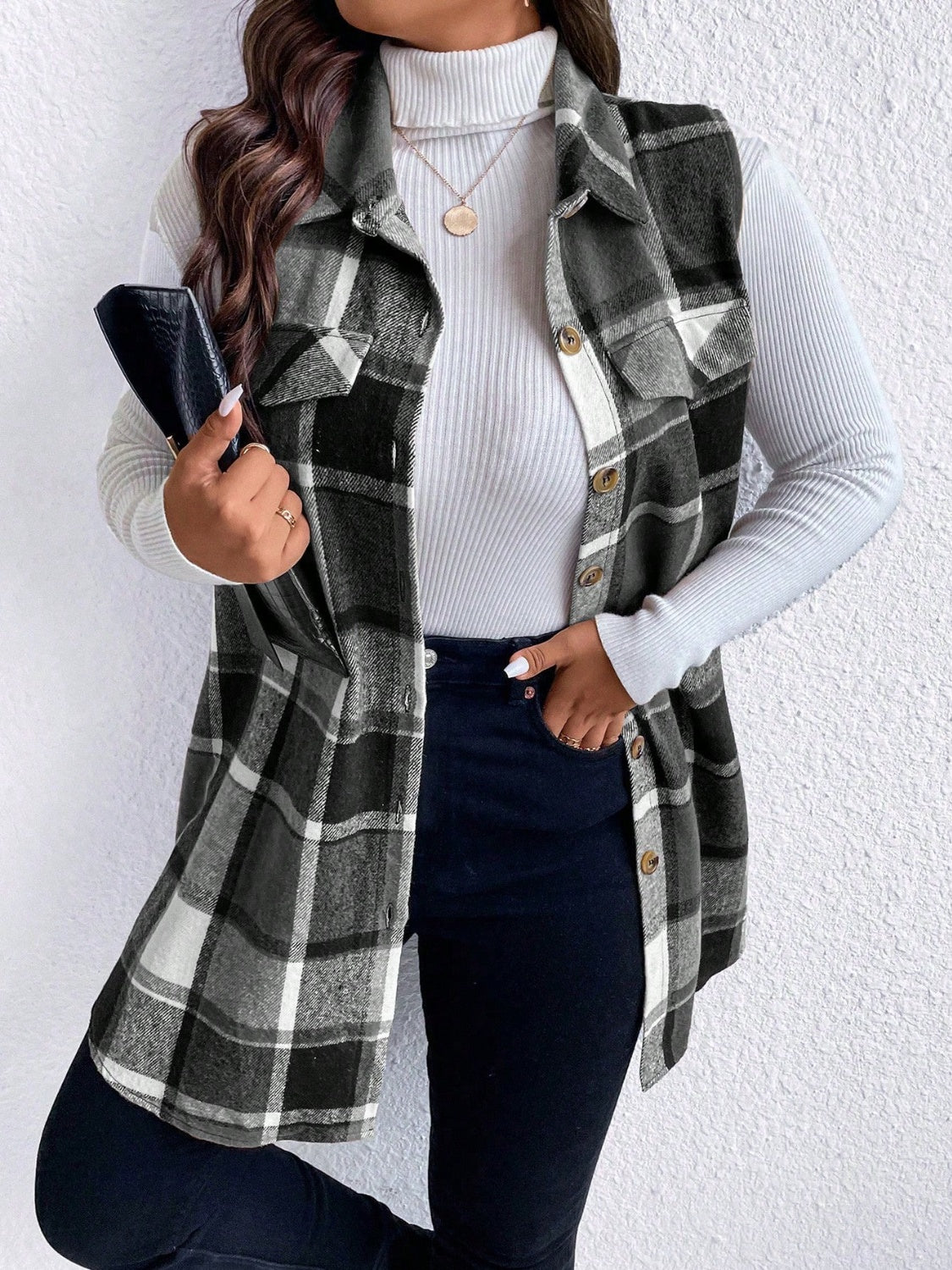 Plus Size Vest Coat