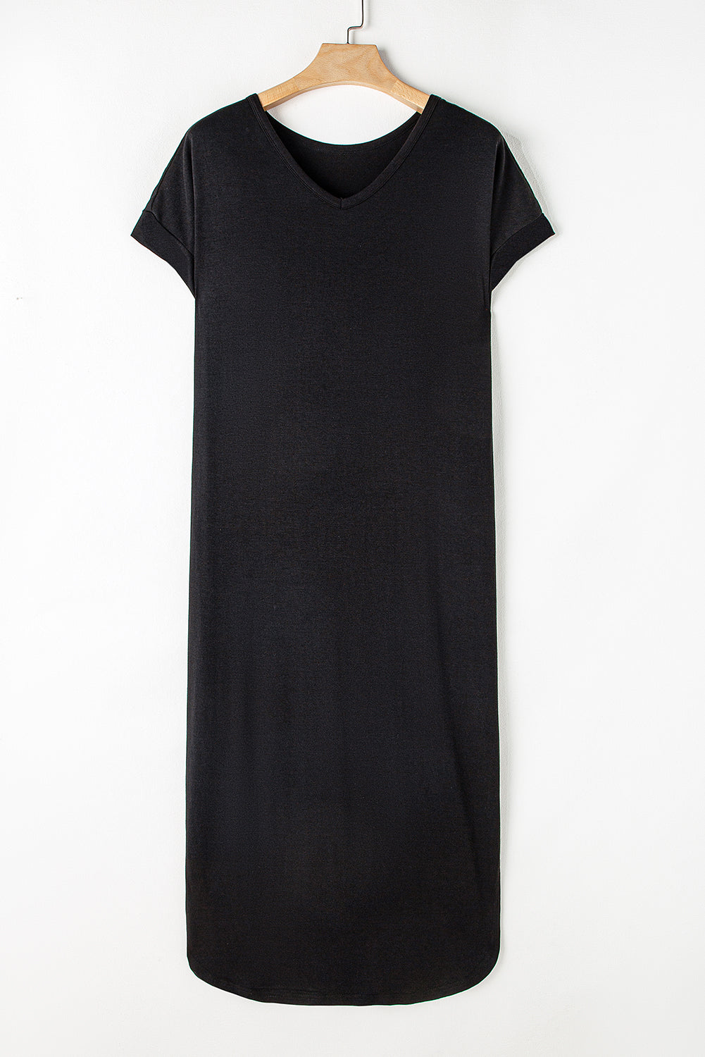 Black V Neck Loungewear Maxi Dress