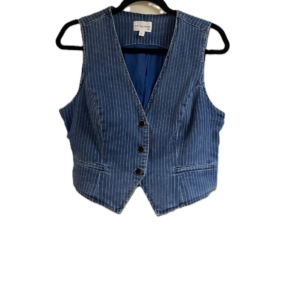 NWOT Avec Les Filles Women's Tailored Fitted Button-Front Vest