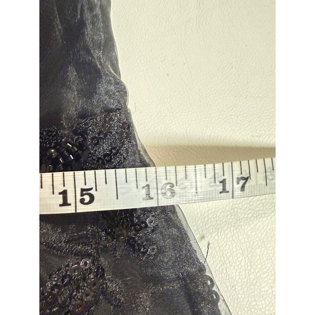NWOT Donna Karan Black Beaded Embroidered Organza Cocktail Dress Size 8