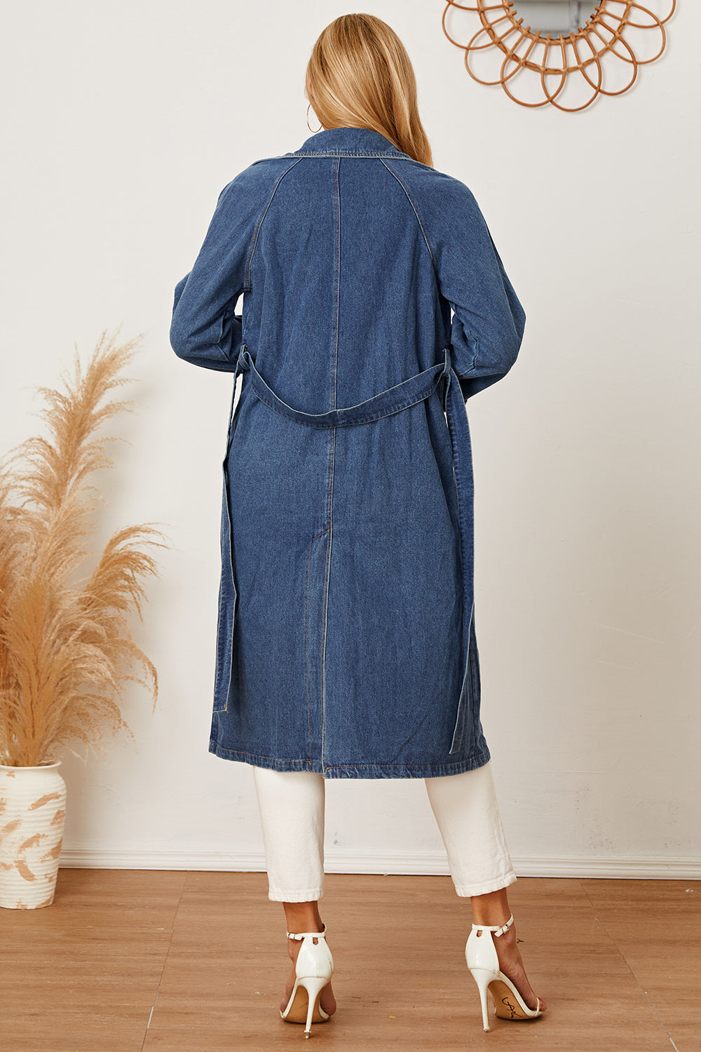 Long Denim Trench