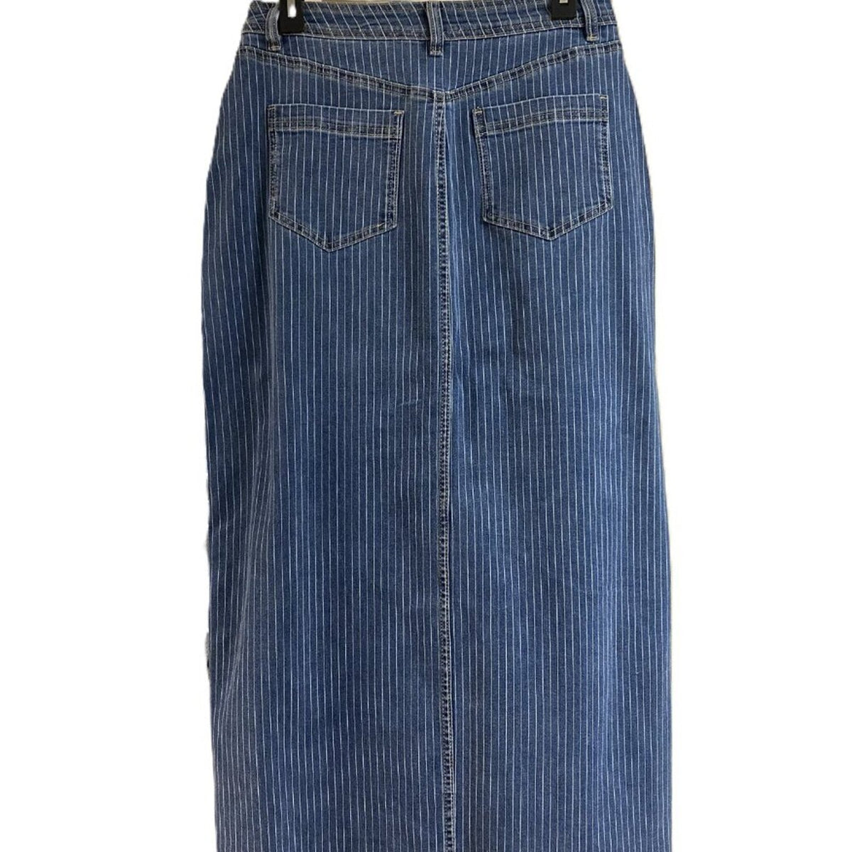 NWOT Avec Les Filles Women's Denim Front-Slit Maxi Skirt - Size (10)