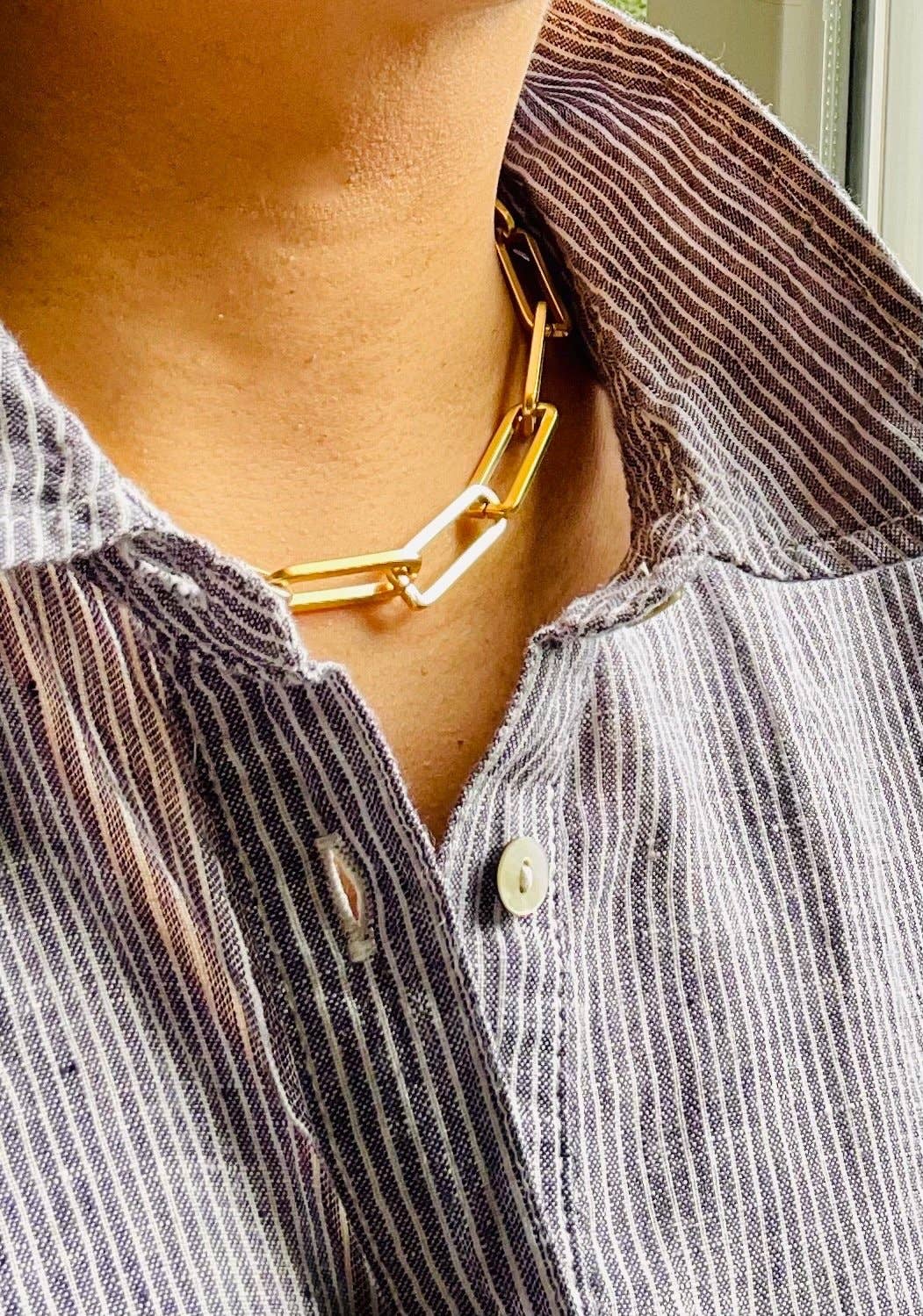 Gold Paperclip Chain Necklace