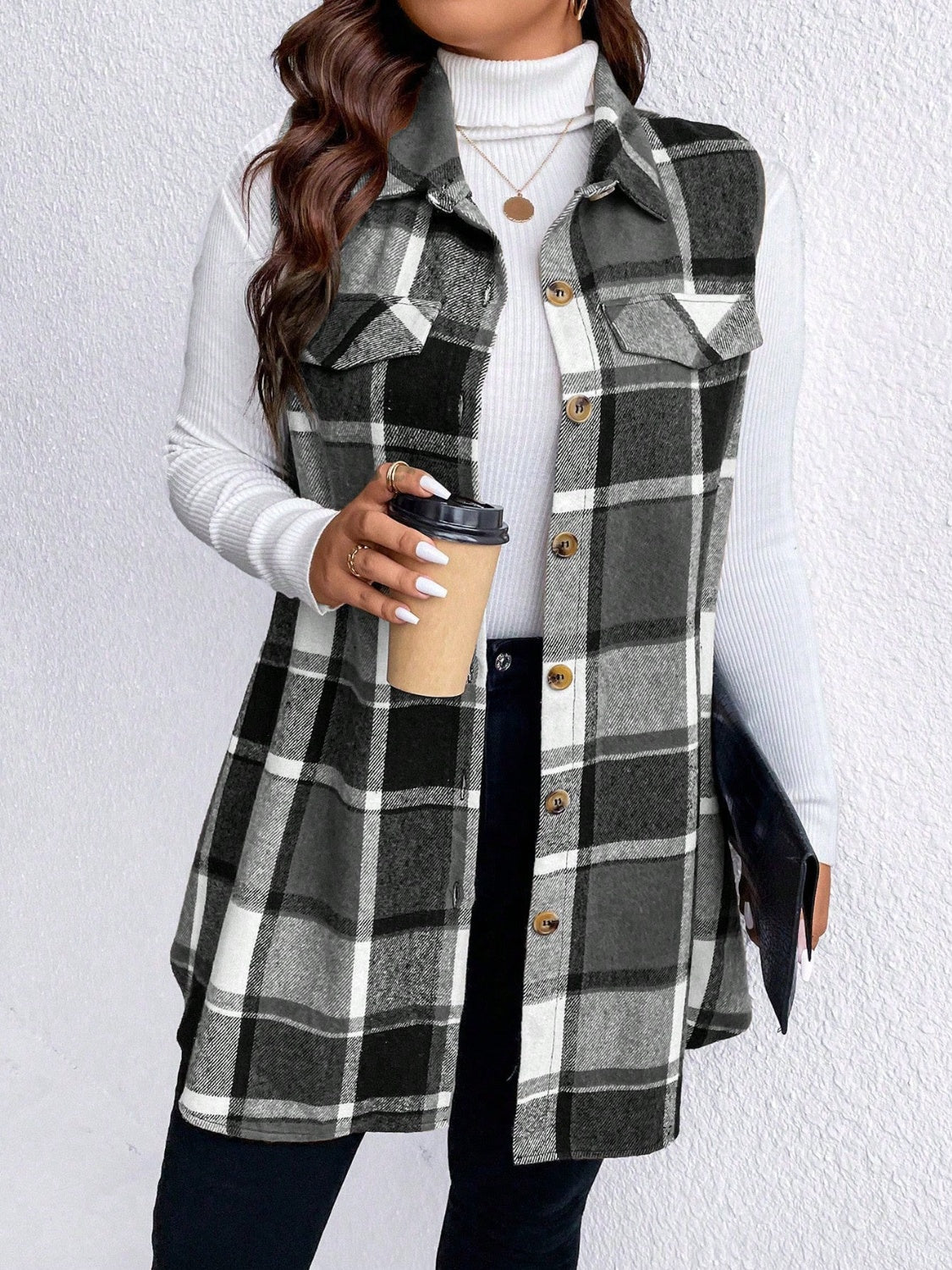 Plus Size Vest Coat