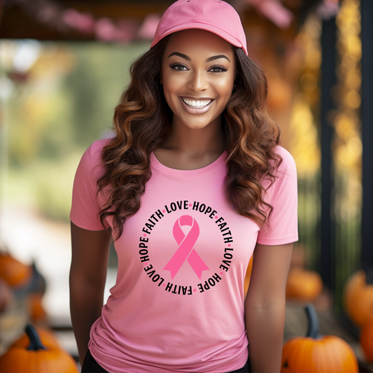 Faith Hope Love (Breast Cancer Awareness)T-Shirt
