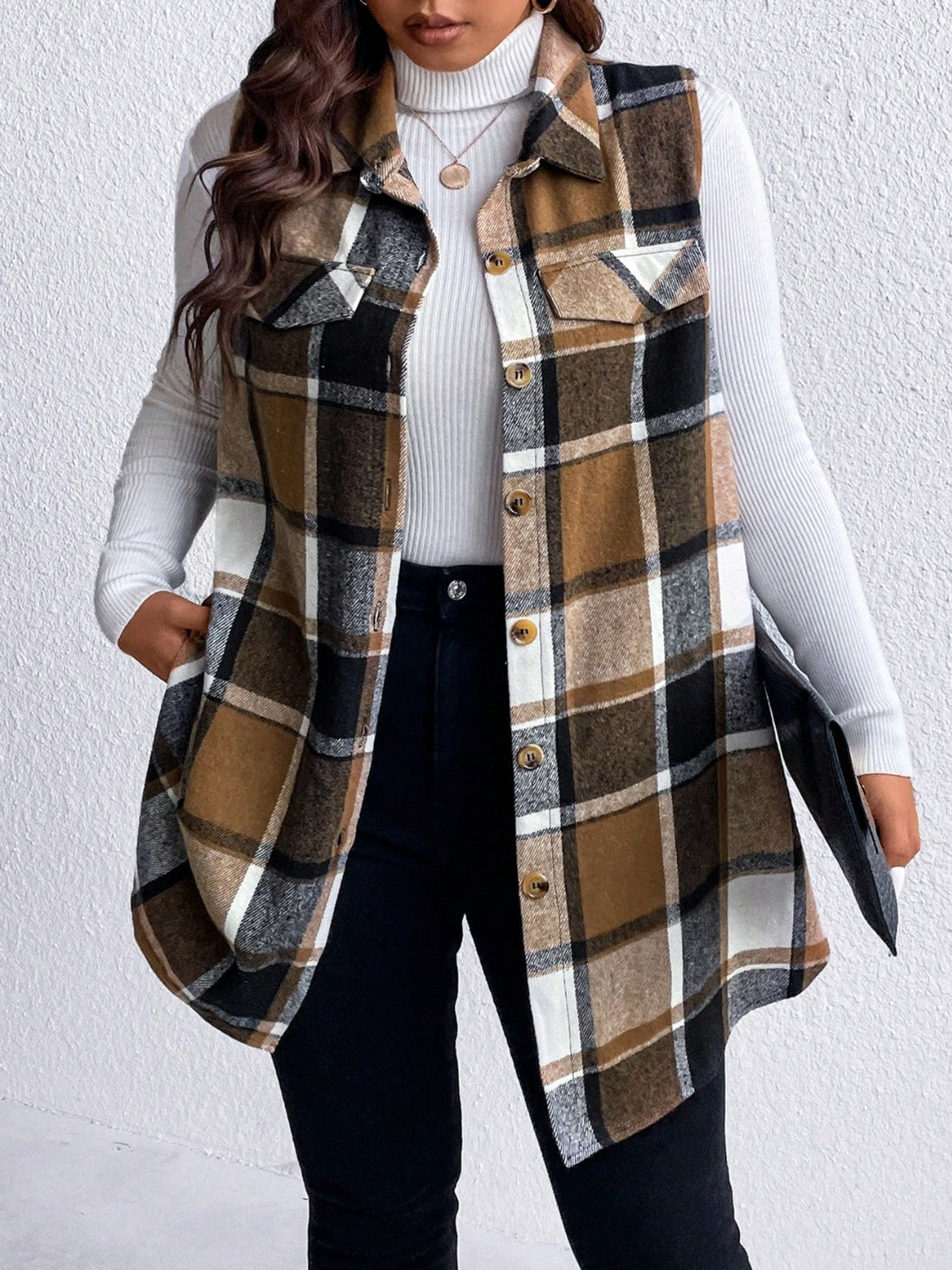 Plus Size Vest Coat