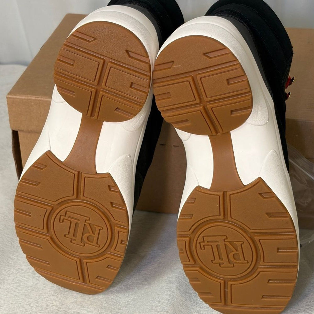 NIB Lauren by Ralph Lauren Black Rylee Hiker Sneakers - Size 6.5M