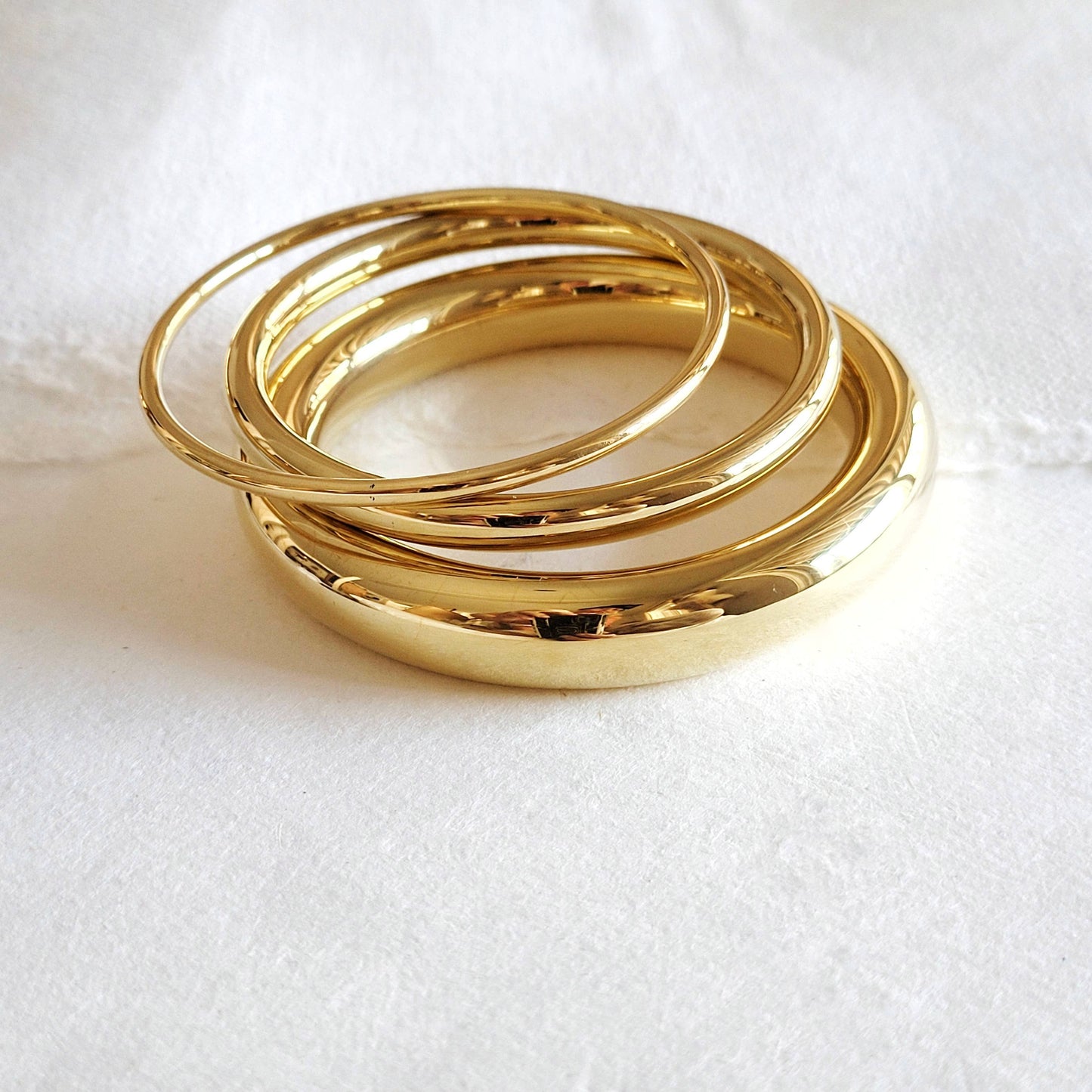 Brass simple Simplicity Bangle bracelet Set