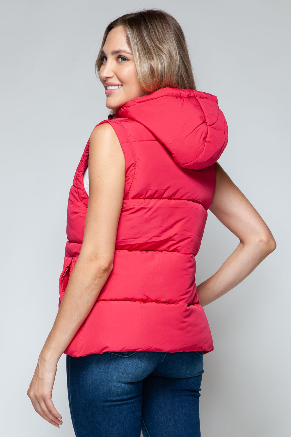 Snap and Zip Hooded Vest