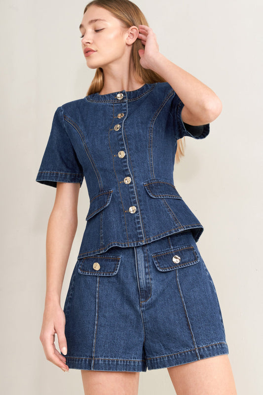 FOREVER STYLISH DENIM TOP