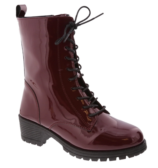 Caity Combat Patent Boots