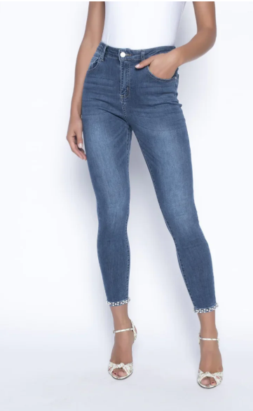 Frank Lyman Back Bow Ankle Jeans