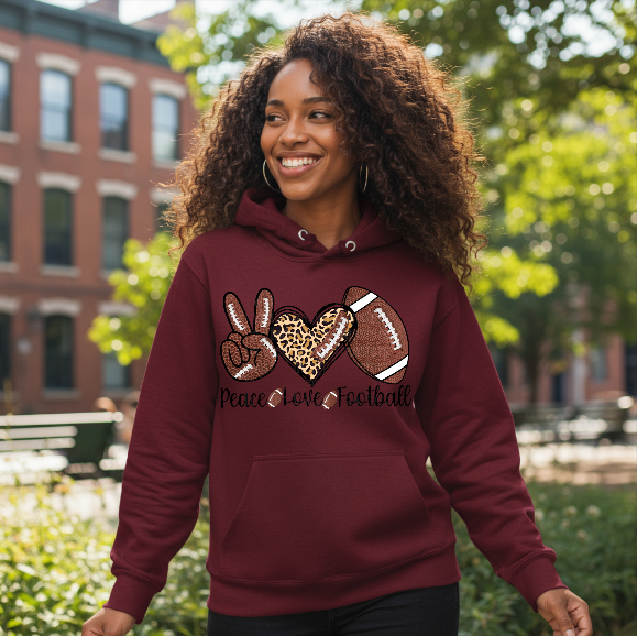 Peace, Love & Football Sweatshirt Hoodie