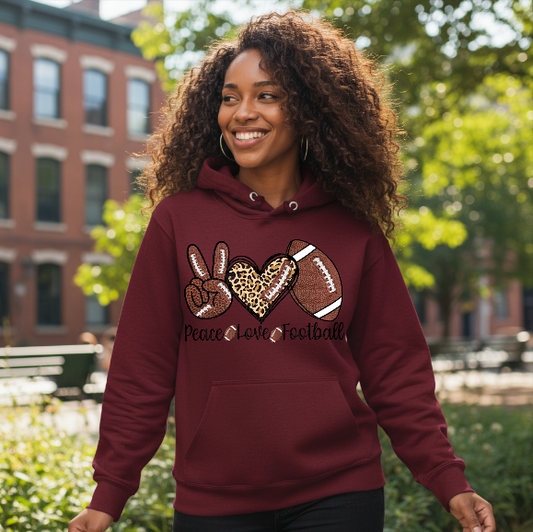 Peace, Love & Football Sweatshirt Hoodie