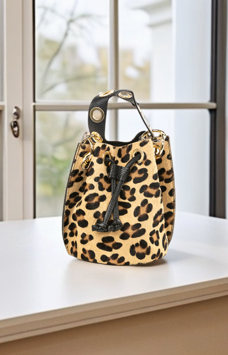 German Fuentes Cheetah Bucket Bag