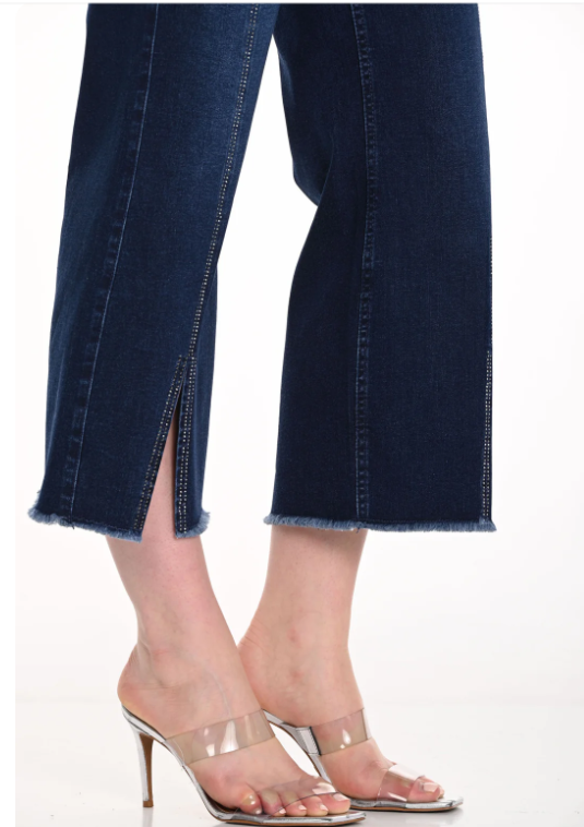 Frank Lyman Wide Crop Denim Jeans