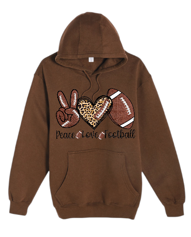 Peace, Love & Football Sweatshirt Hoodie