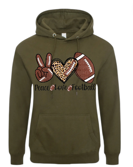 Peace, Love & Football Sweatshirt Hoodie
