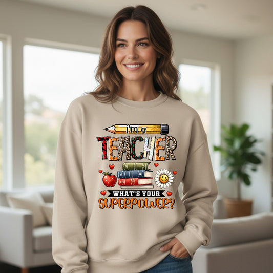 Super Teacher Crewneck Sweatshirt
